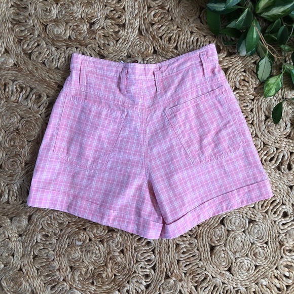 Vintage 90s pink and white plaid shorts 29” waist - Picture 7 of 8